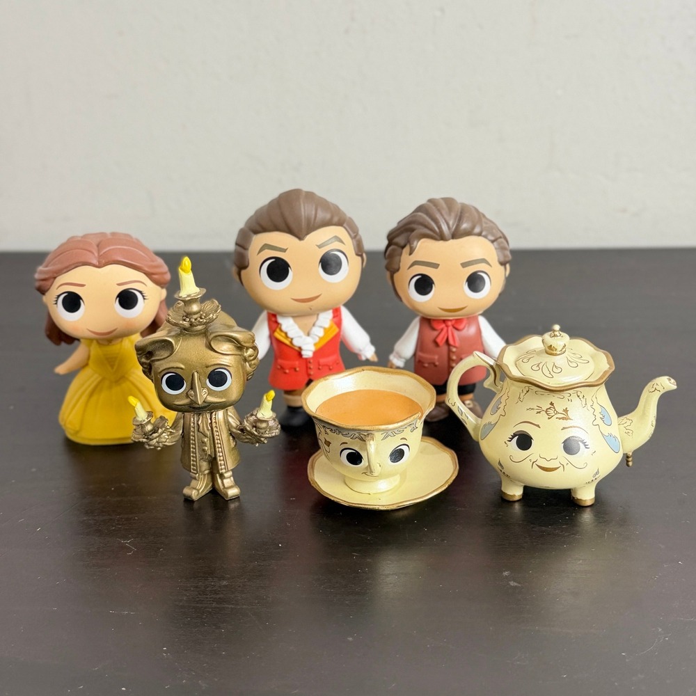 Disney Beauty and the Beast Funko 2016 Vinyl Figure Set Belle Beast Lumiere 6pc